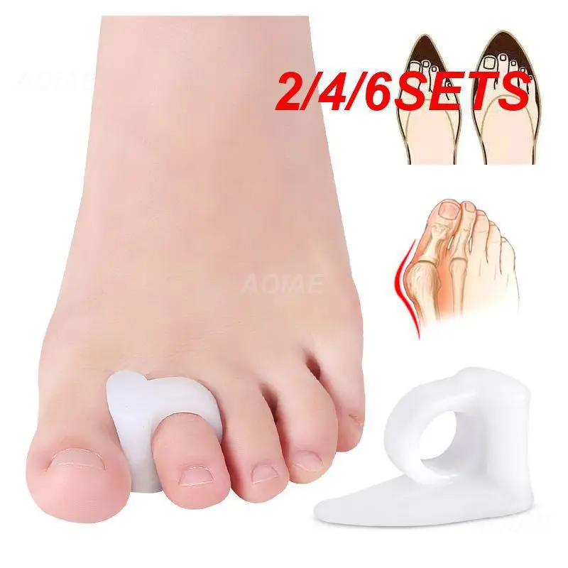 2/4/6set morbido Silicone piede dito punta pollice valgo separazione Pad regolazione dita dei piedi apparecchio esterno valgo correttore copertura del piede