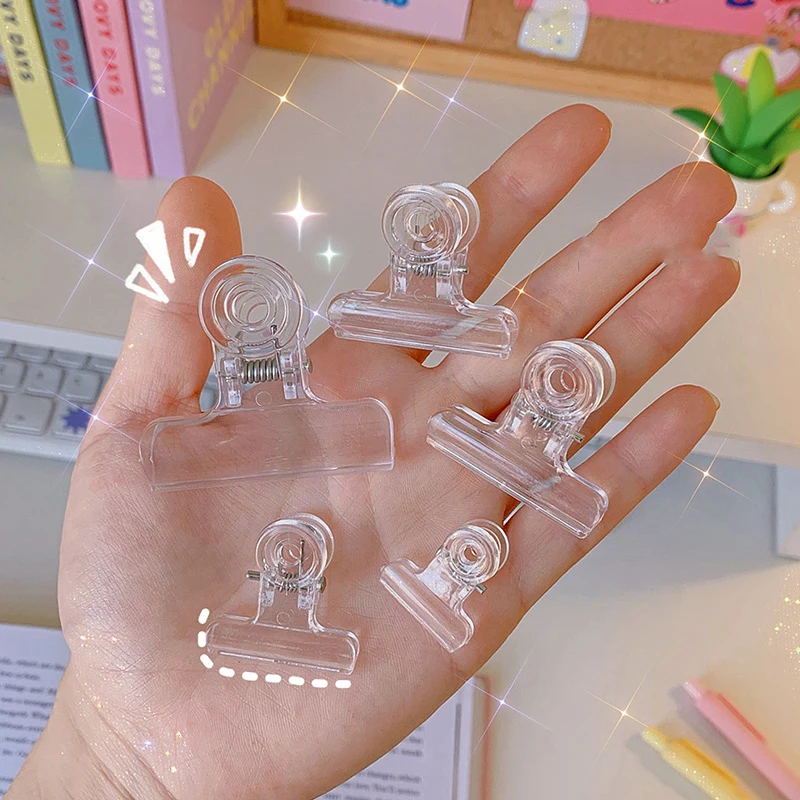 Transparent File Binder Clip Office Bill Document Binder Clips Folder Small Bill Clip 4 Sizes DIY 1PCS Simple 22/31/38/50CM