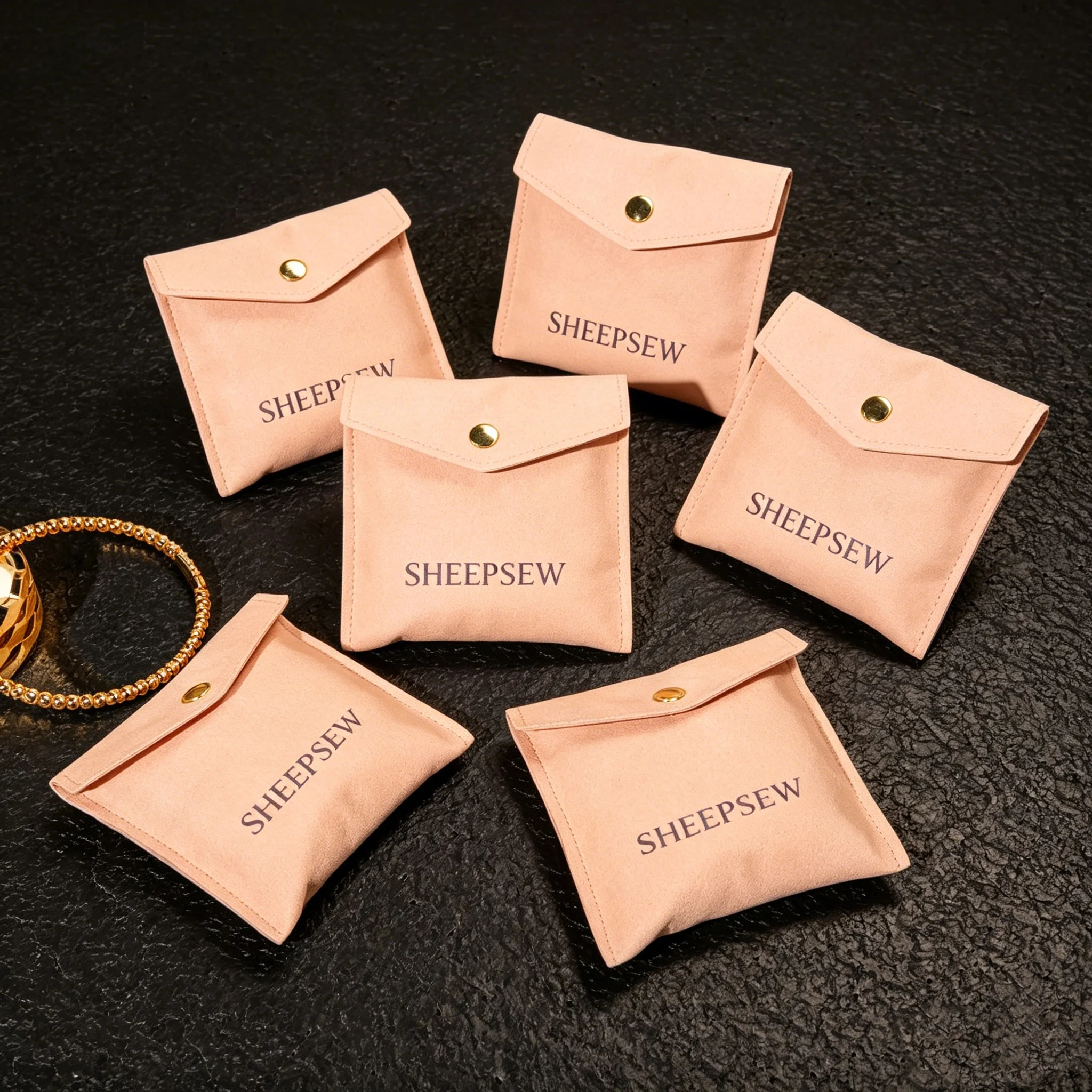 

Мешочек для украшений из микрофибры SheepSew с индивидуальным логотипом, роскошный подарочный конверт для серег, колец, ожерелий, оптовая продажа упаковки для ювелирных изделий