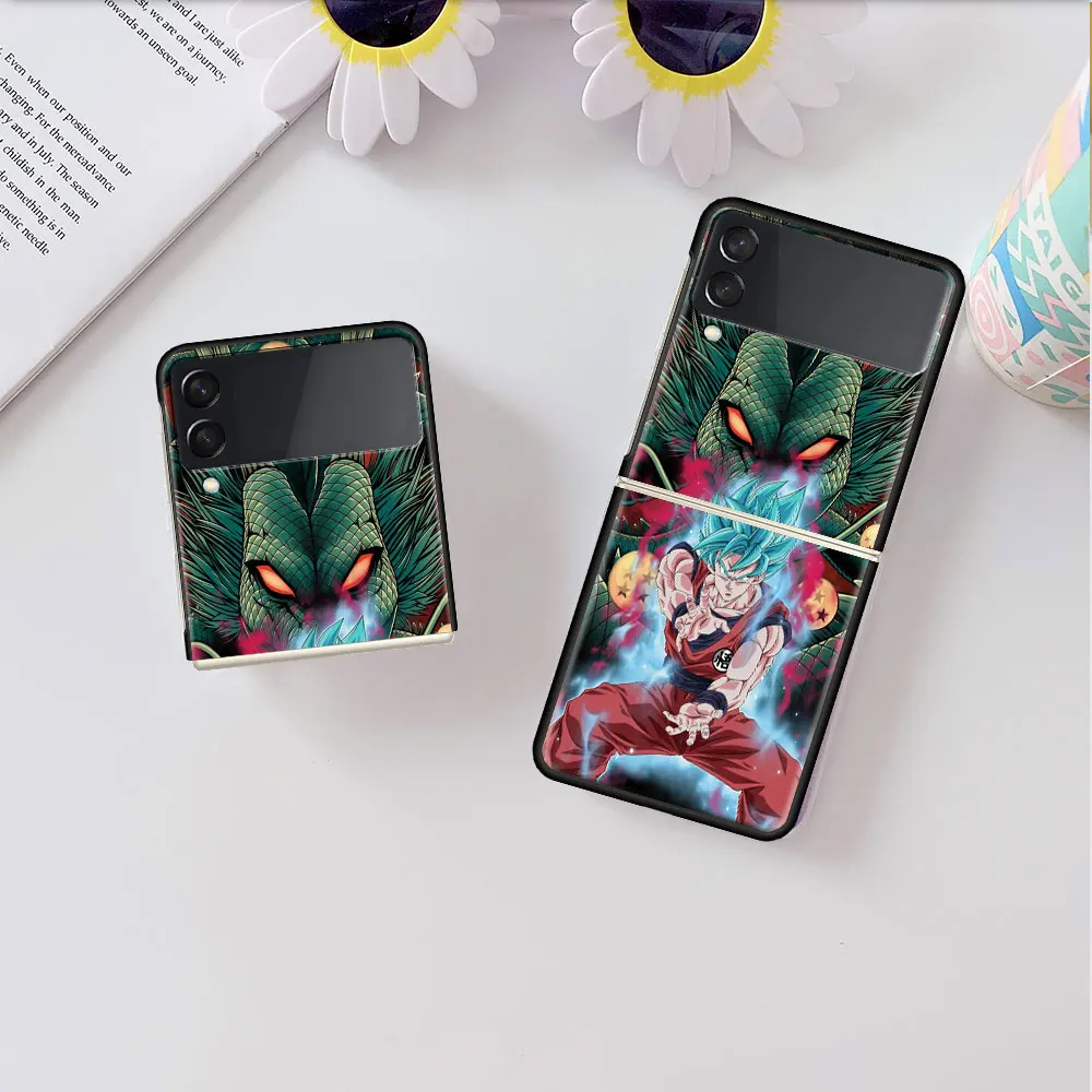 Thin Folding Case for Samsung Galaxy Z Flip3 Flip 4 Flip4 5G Flip 5 Fashion Cell Phone Cover Fundas DragonBBall DBZ Goku