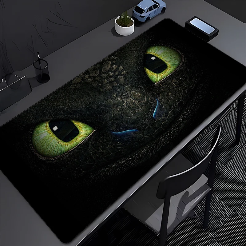 

Custom Play Mat Game Mousepad Computer Black Dragon Mouse Pad PC Non-Slip Natural Rubber Carpet T-toothless Desktop Keyboard Pad