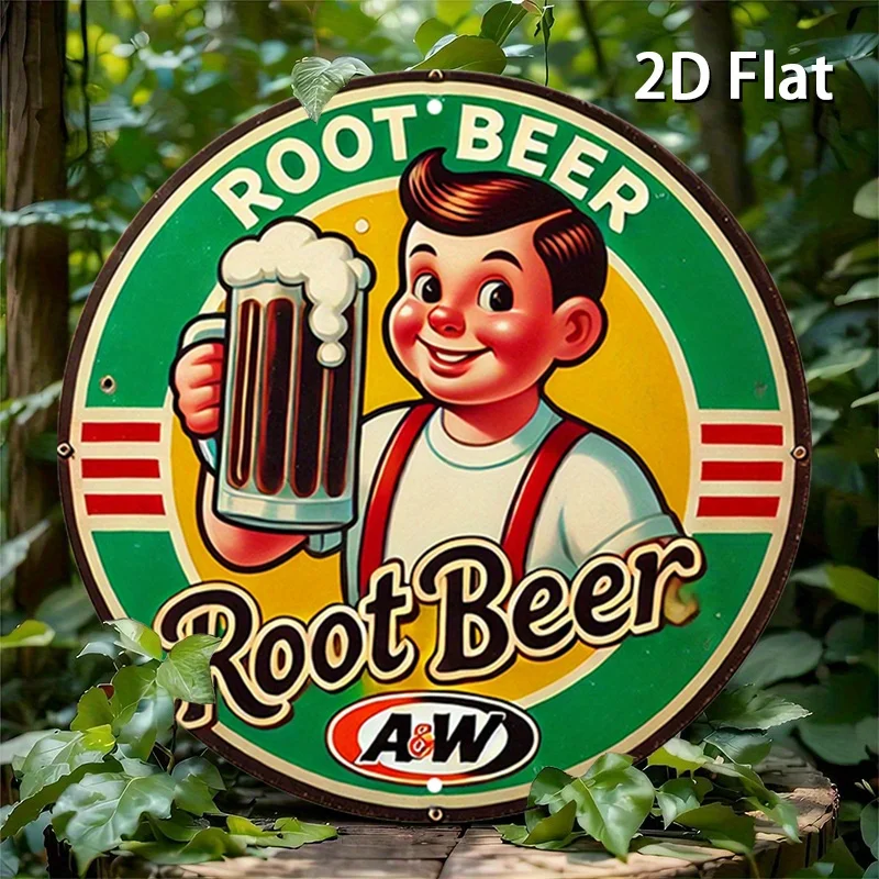 1 pieza de letrero de metal de aluminio de cerveza de raíz retro-arte de pared rústica para el hogar, garaje, cafetería, bar, decoración de arte de pared de metal
