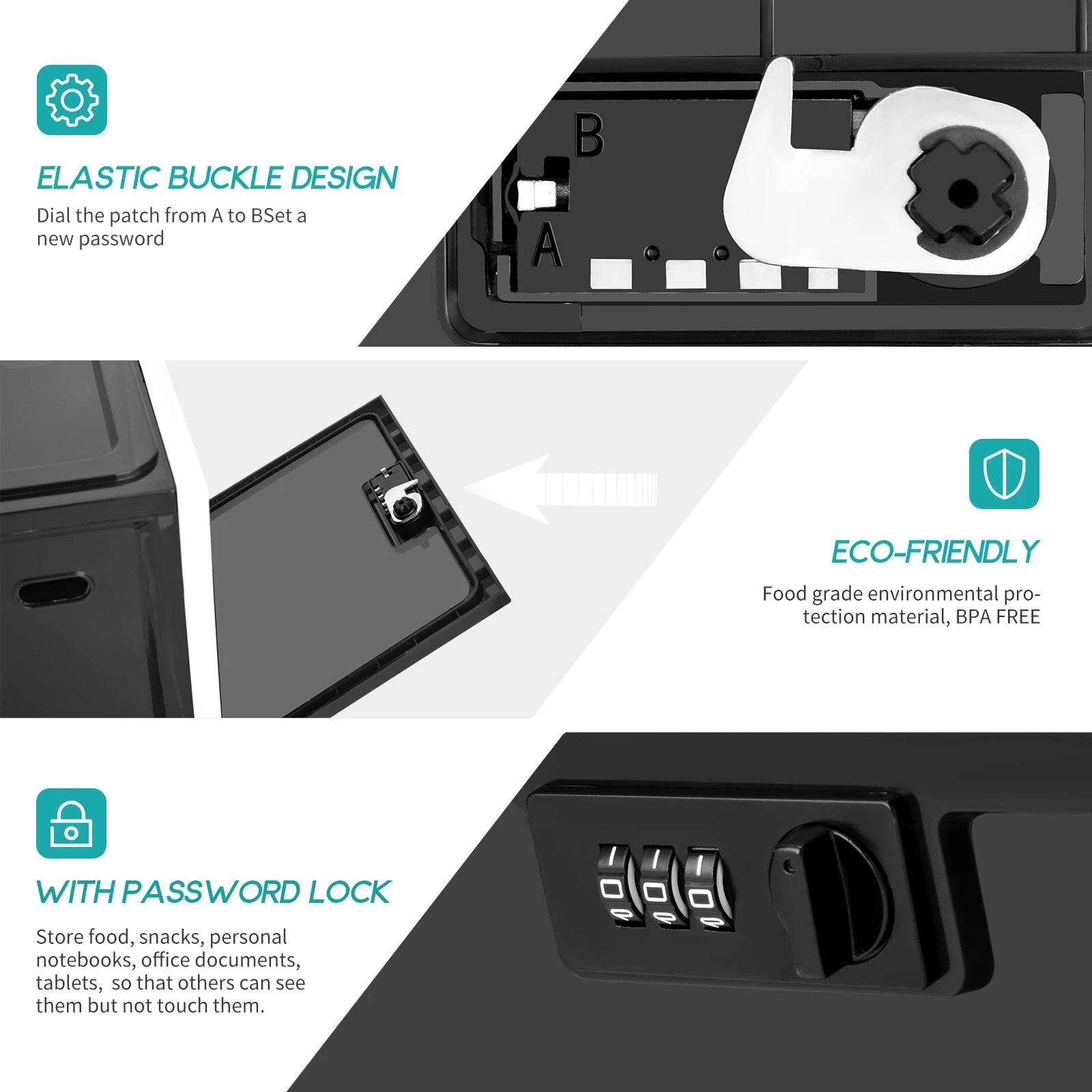 Lockable Box with Large Capacity, Clear Locking Box, Storage Bin, Organizer for Fridge, Snacks, Phone, Jail, Home Safety