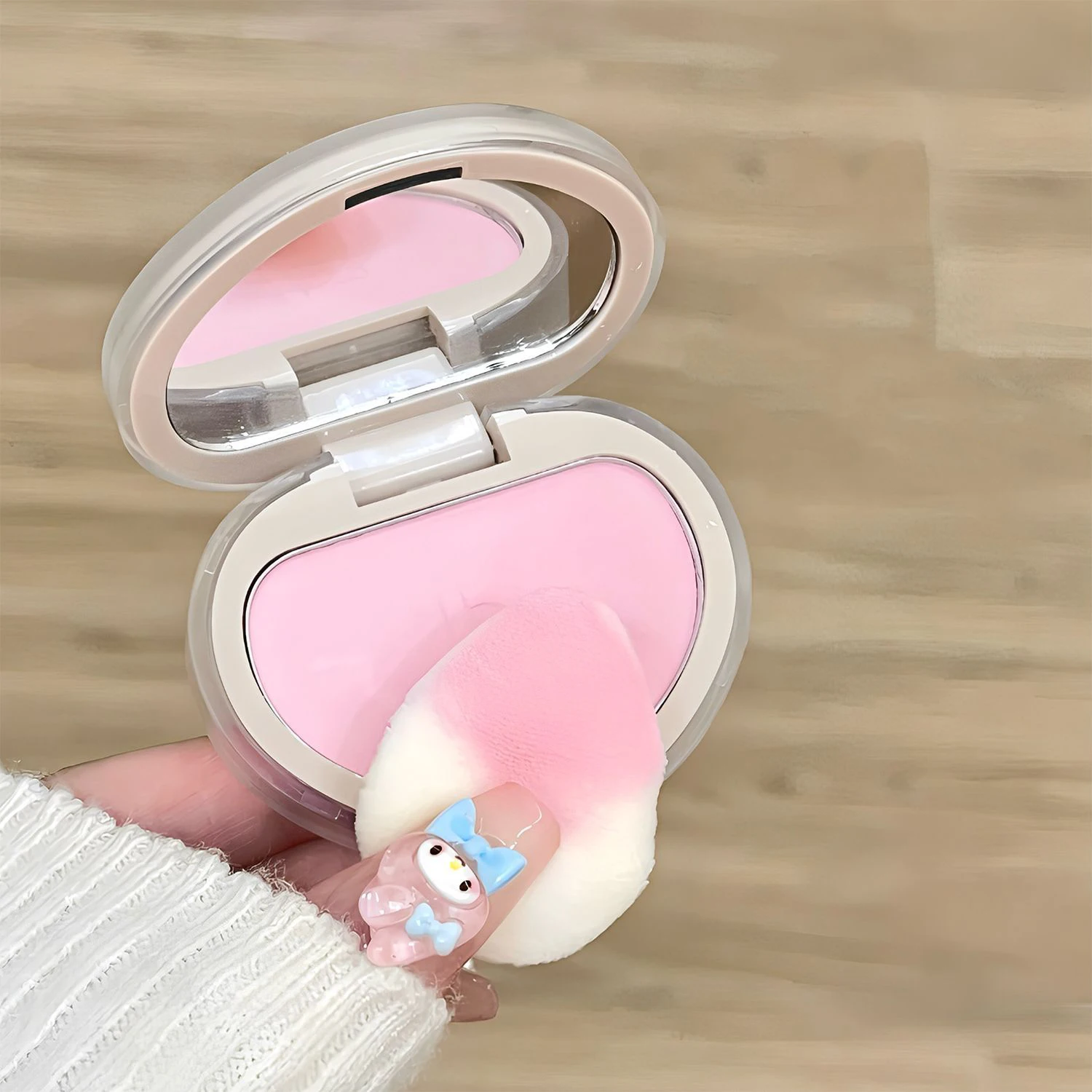 5pcs/set Mini Finger Puffs Face Concealer Cream Powder Applicator Makeup Tool Velvet Detail Liquid Foundation Sponge Beauty Puff