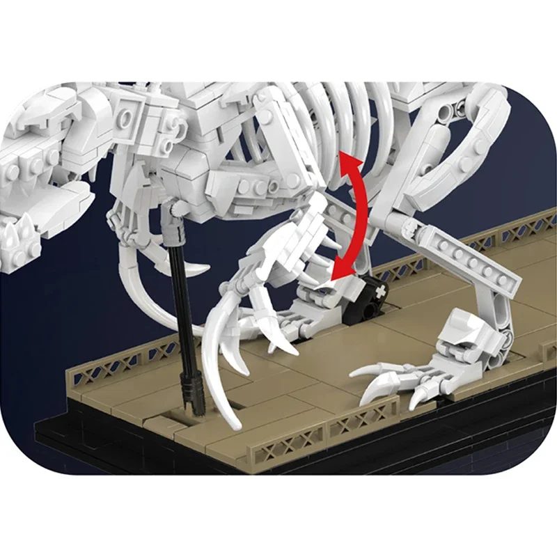 Mould King 29005 1418 Uds Mosasaurus Velociraptor modelo fósil Kit de bloques de construcción de partículas pequeñas juguete ensamblado adornos regalo para niños