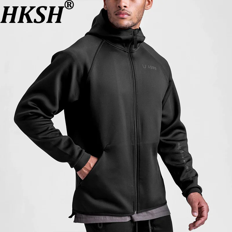 

HKSH весна осень новая мужская толстовка в американском стиле молодежный кардиган оверсайз с капюшоном модная универсальная спортивная толстовка HK16511