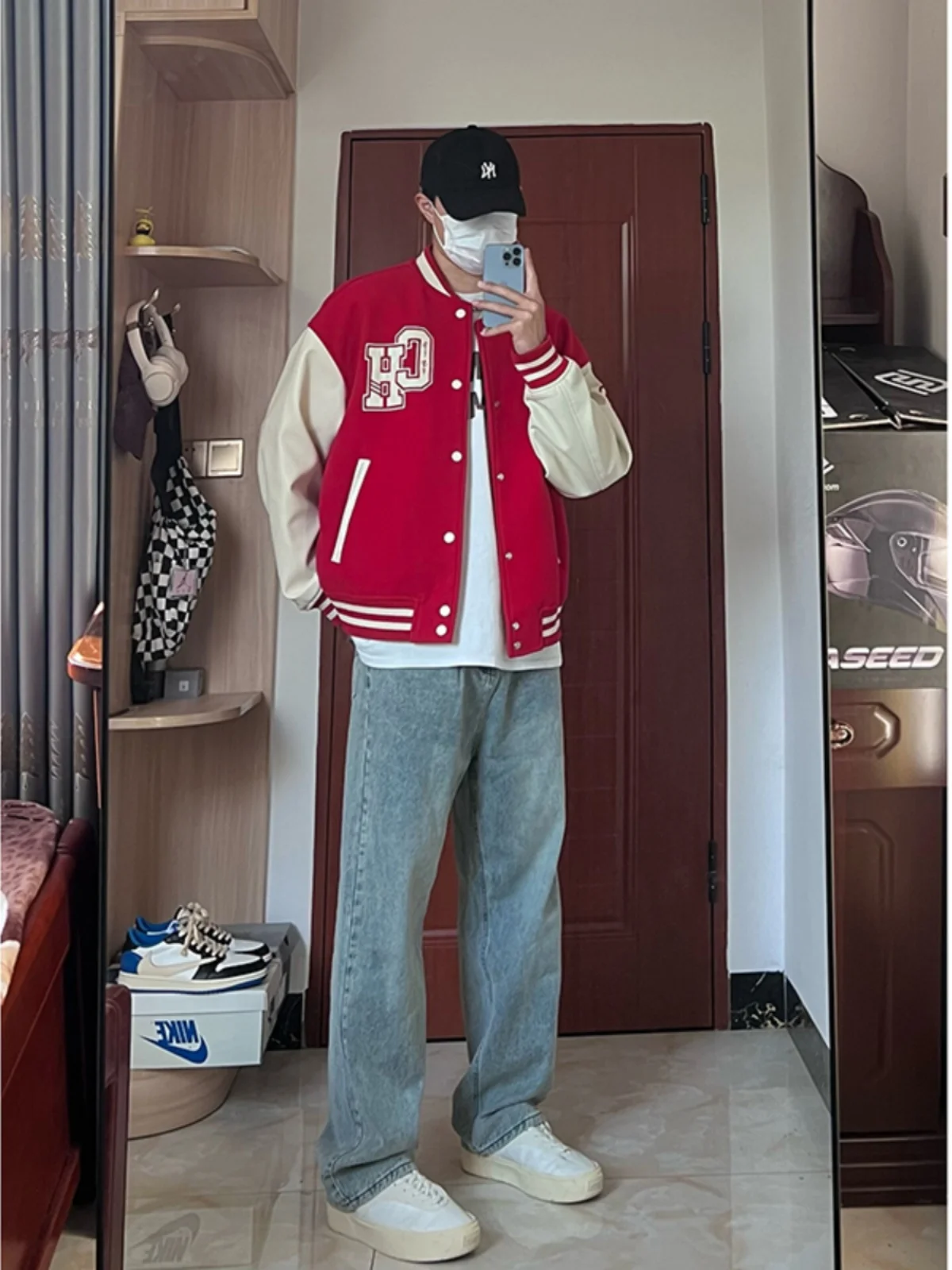 

Cleanfit Nostalgic Blue Denim Jeans Men's Spring Autumn Style Youthful Wide Leg Drapey Straight Leg Pants Casual Trendy