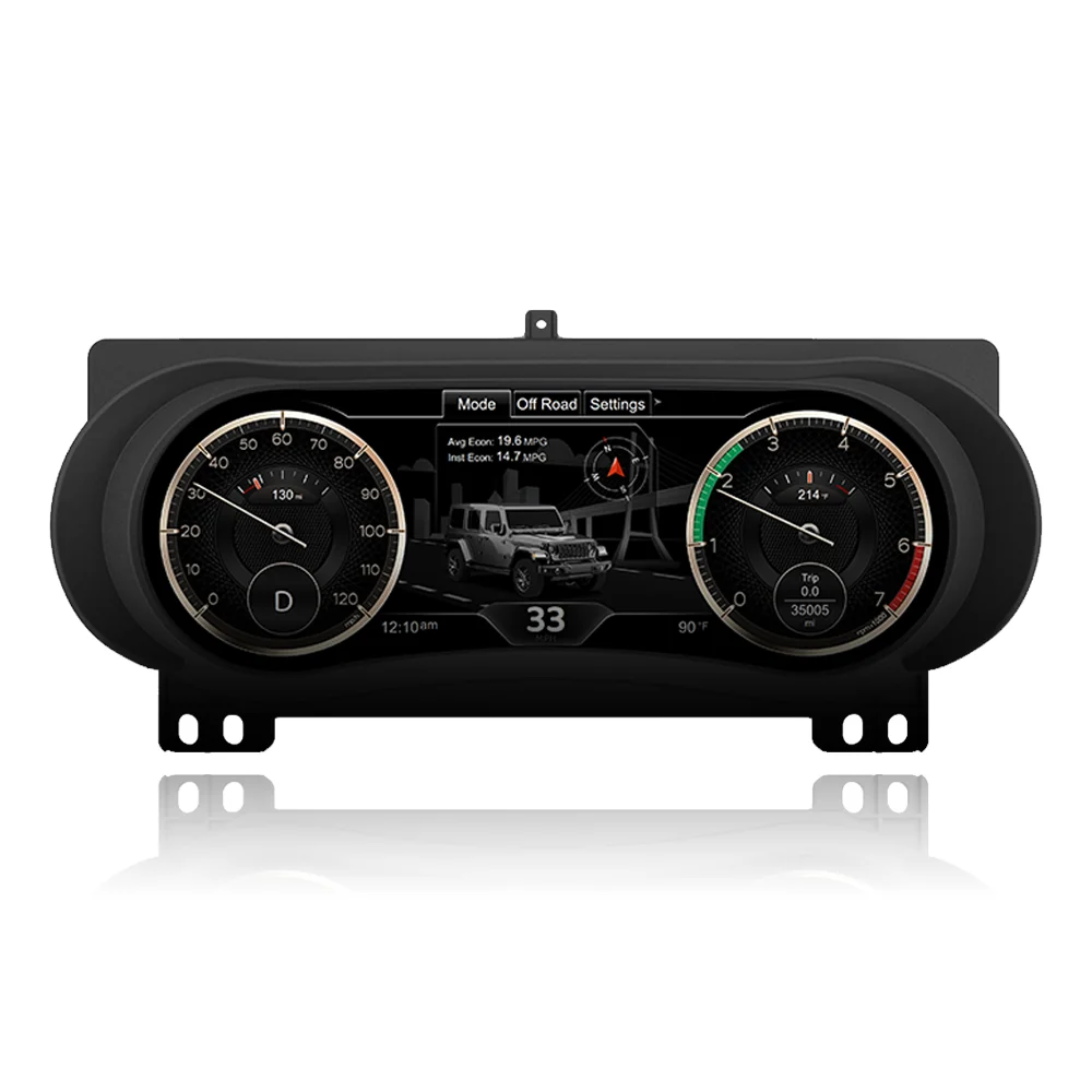 

12.3" Digital Cluster Odometer Screen For Jeep Wrangler 2018-2023 LCD Instrument Panel Virtual Cockpit Speed Meter Car Dashboard