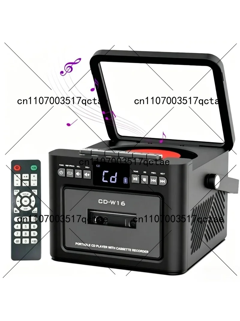 Portable CD Cassette Player Combo with Built-in FM Stereo Radio, Home Audio Music Player