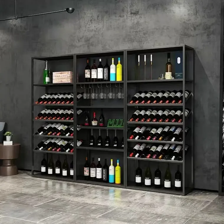 Stainless steel wine cabinet rack villa home refrigerated custom  kiln winery display rack SUS 304