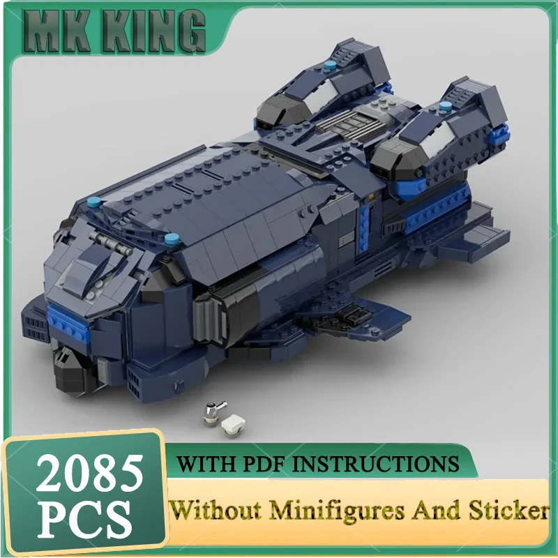 Large Spaceship Series Moc Building Blocks 1:250 Scale Elite Dangerous Type-7 Model Technology Bricks Air Vehicle Plane Toy