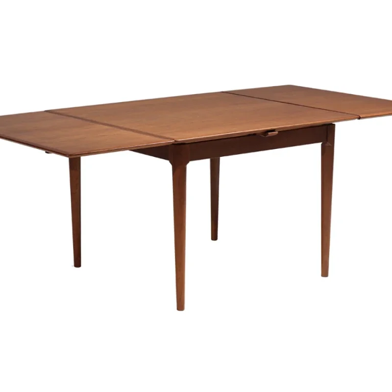 

Square pull-out dining table Cherry wood teak household retractable square table