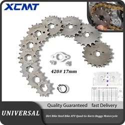 420H Chain 420 17mm 10 -19 Teeth Front Engine Sprockets For Taotao Kayo BSE Xmotos Apollo SSR Monkey Dax 110 125cc Dirt Pit Bike