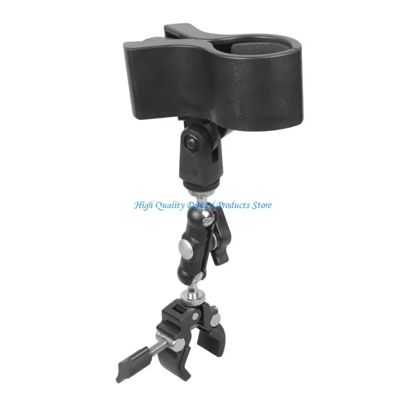 

U2JE Stroller Fan Holder and Microphone Clip Adjustable Mount for Baby Carriages Outdoor Camping Featuring Secure Grip