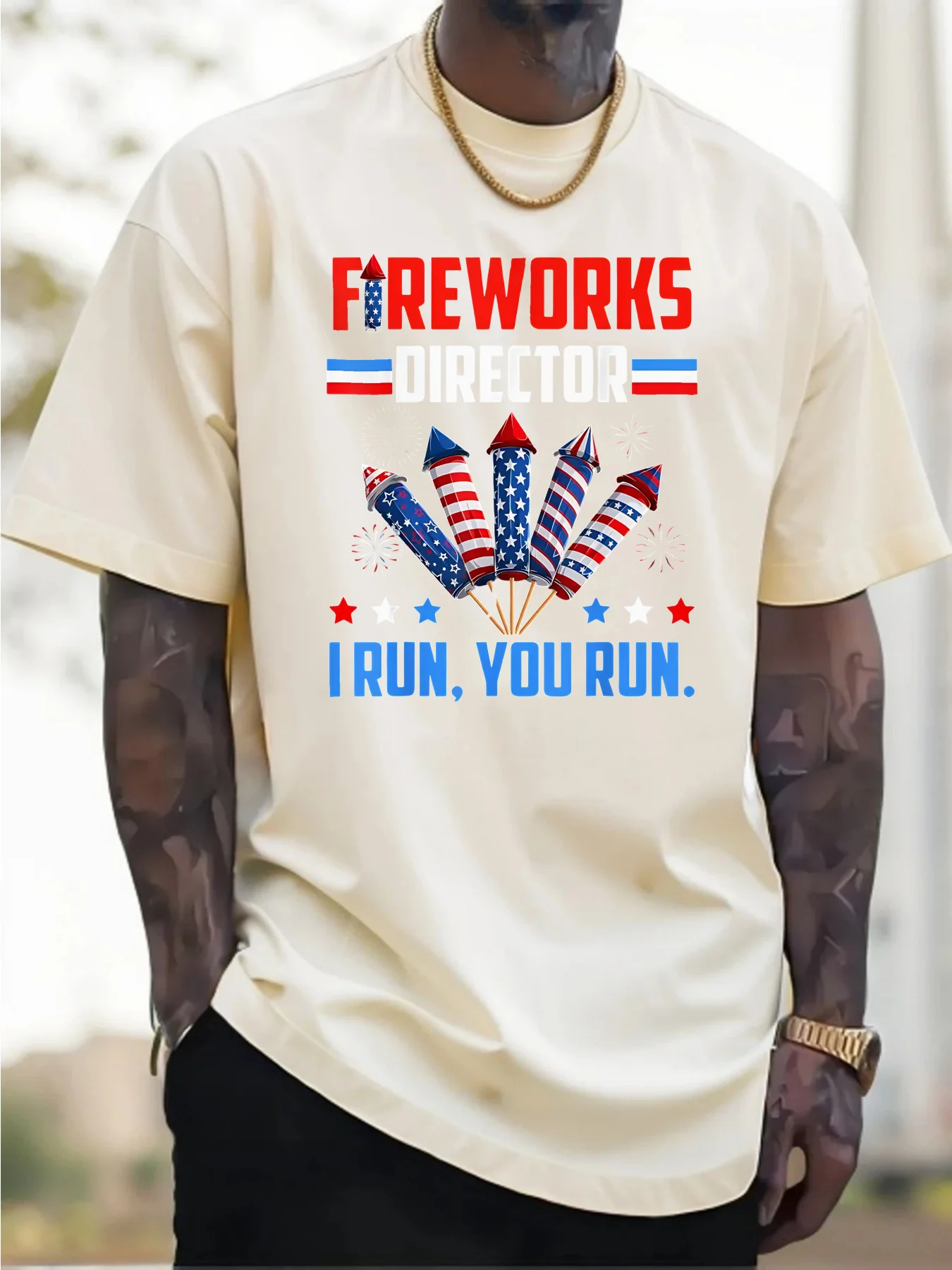 2025 Nueva camiseta casual de algodón puro para hombre con un diseño vibrante, perfecta para ocasiones festivas, adecuada para cualquier temporada