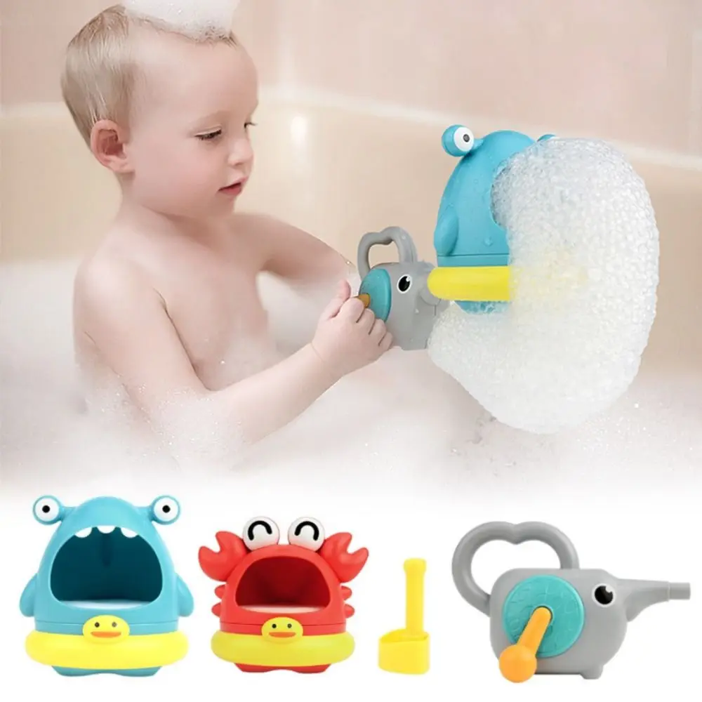 Cartoon Haie Und Krabben Form Baby Bad Spielzeug Manuelle ABS Blase Maschine Schaum Maker Blasen Blase Spielzeug