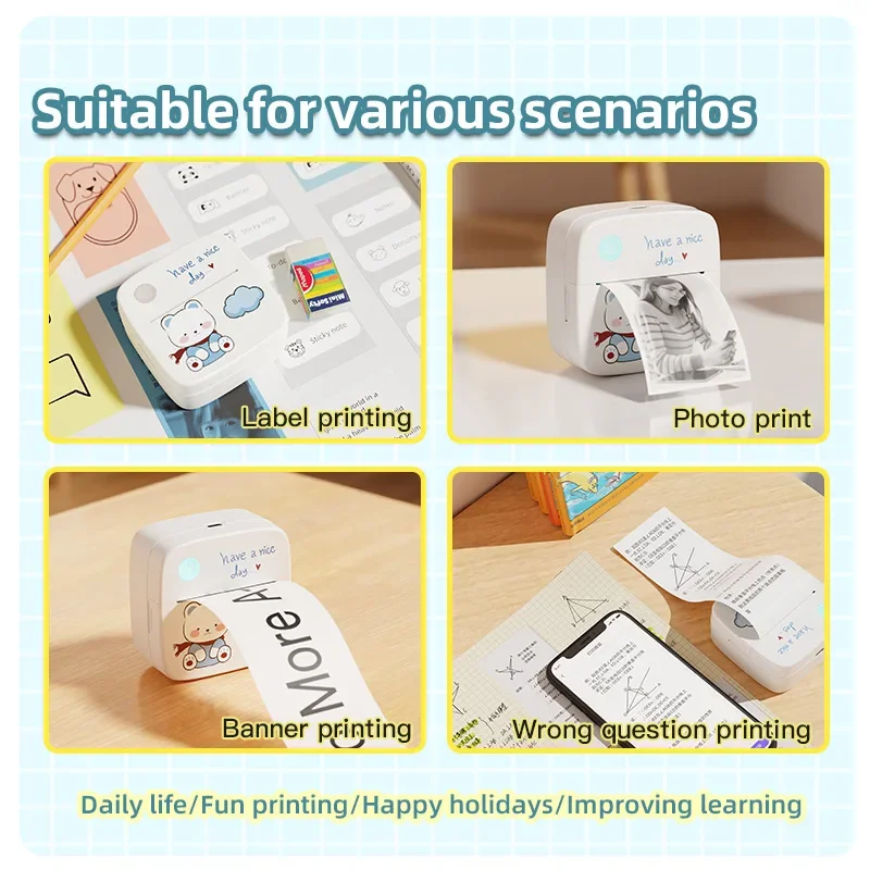 Label thermal printer photo picture graffiti machine mini wrong title printing Funny Print APP