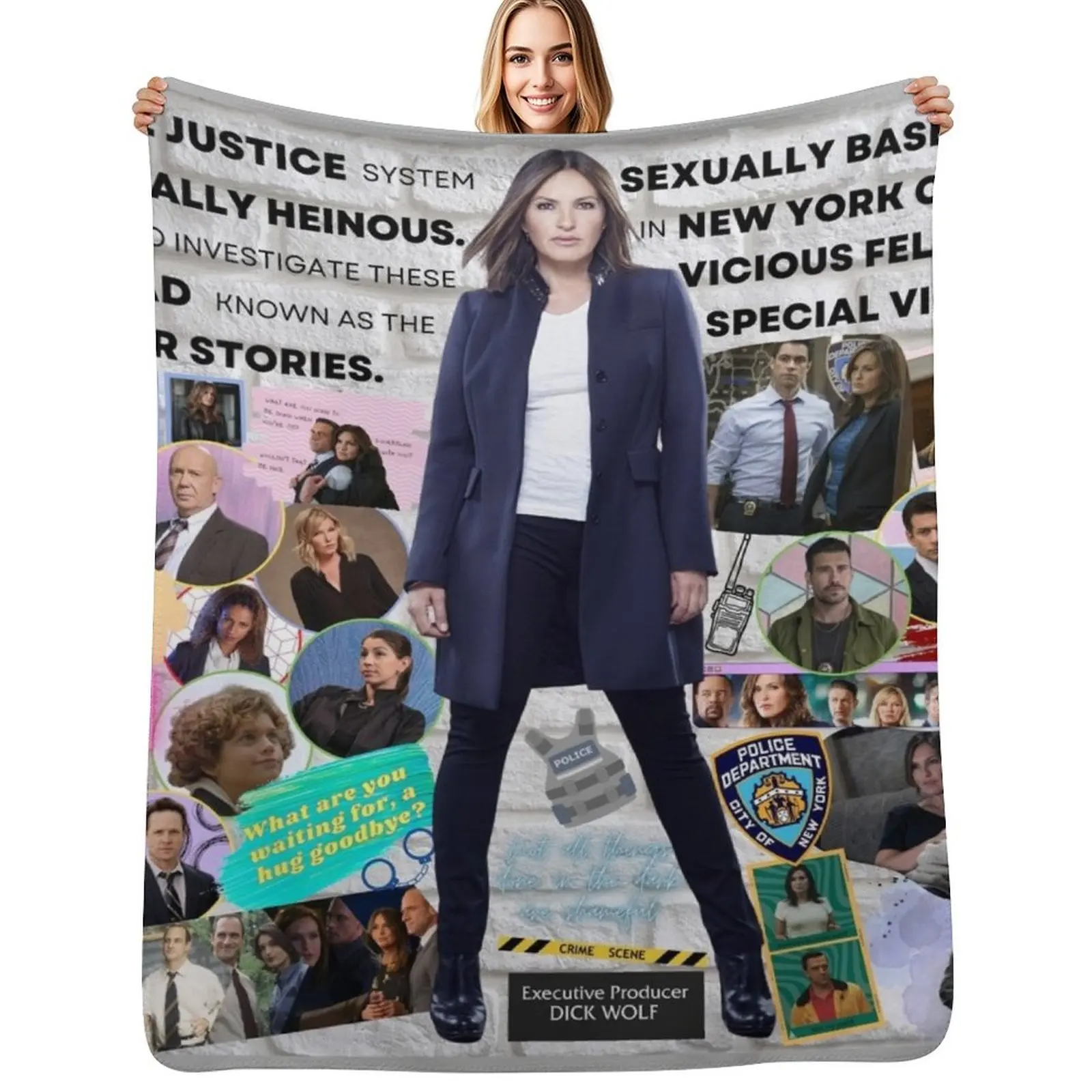 

Law & Order SVU Collage Throw Blanket Anti Shedding Soft Fuzzy Blanket for Home