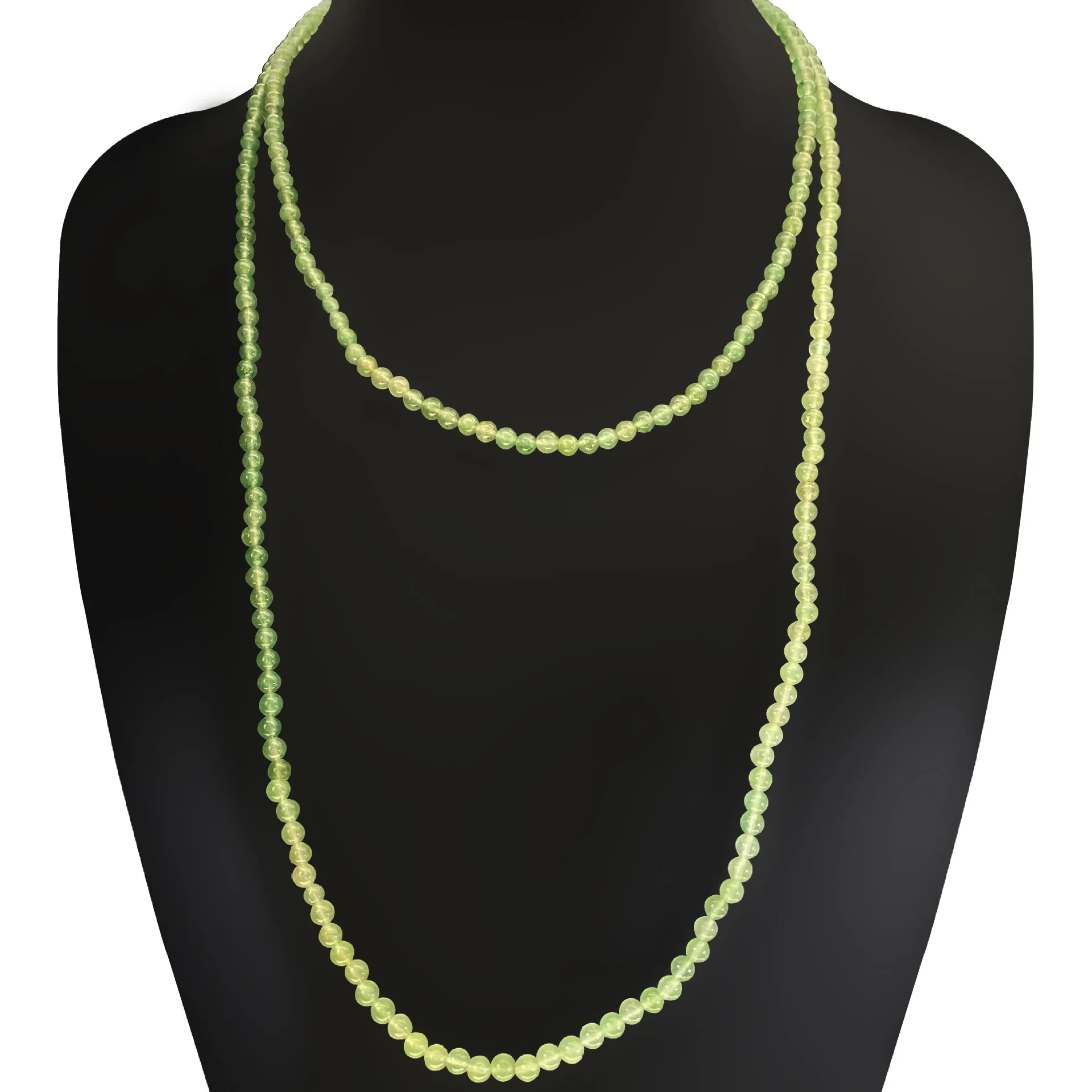 Chalcedony 120cm necklace, long chain, sweater chain, niche design, simple, elegant, literary and retro.