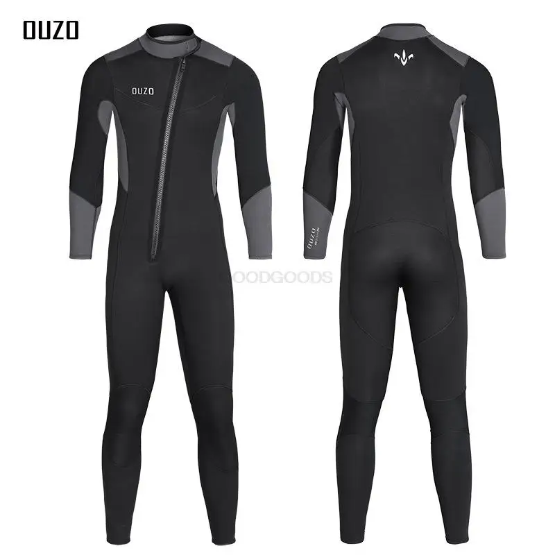 5MM Men Long Sleeve Quick Dry Swimming Suit Adult  UV Protection Snorkeling Surfing Wetsuit Water Sports One-piece Diving Suit