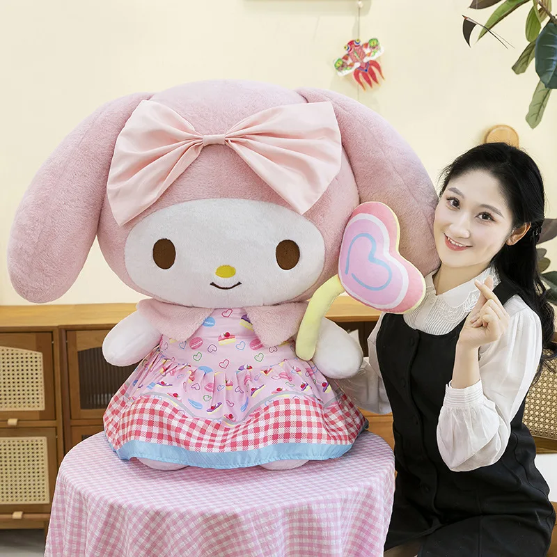 

40-65CM Large Big Size Sanrio My Melody Kuromi Kawaii Plushies Cartoon Anime Stuffed Bolster Comfortable Soft Doll Holiday Gifts