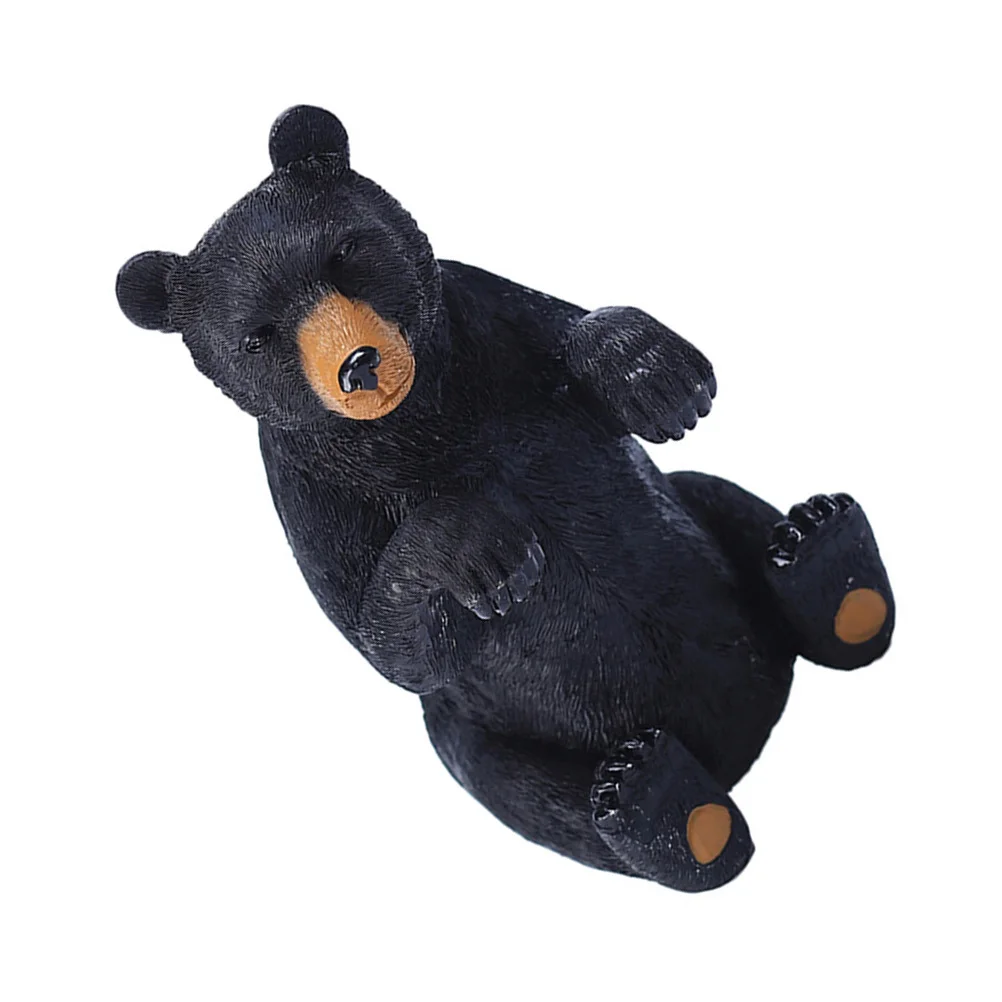 

Garden Potted Resin Black Bear Decoration Adorable Animal-Shaped Pendant Lifelike Craft for Indoor Outdoor Decor Gifts