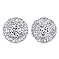 S925 Silver 0.5 Carat Moissanite Diamond Stud Earrings Women Engagement Gift Fine Jewelry