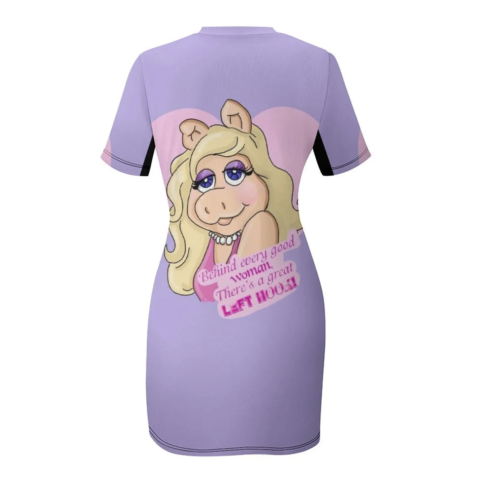 Miss Piggy Kurzarm Kleid Damen Kleid elegante Gast Hochzeits kleid lange Frau