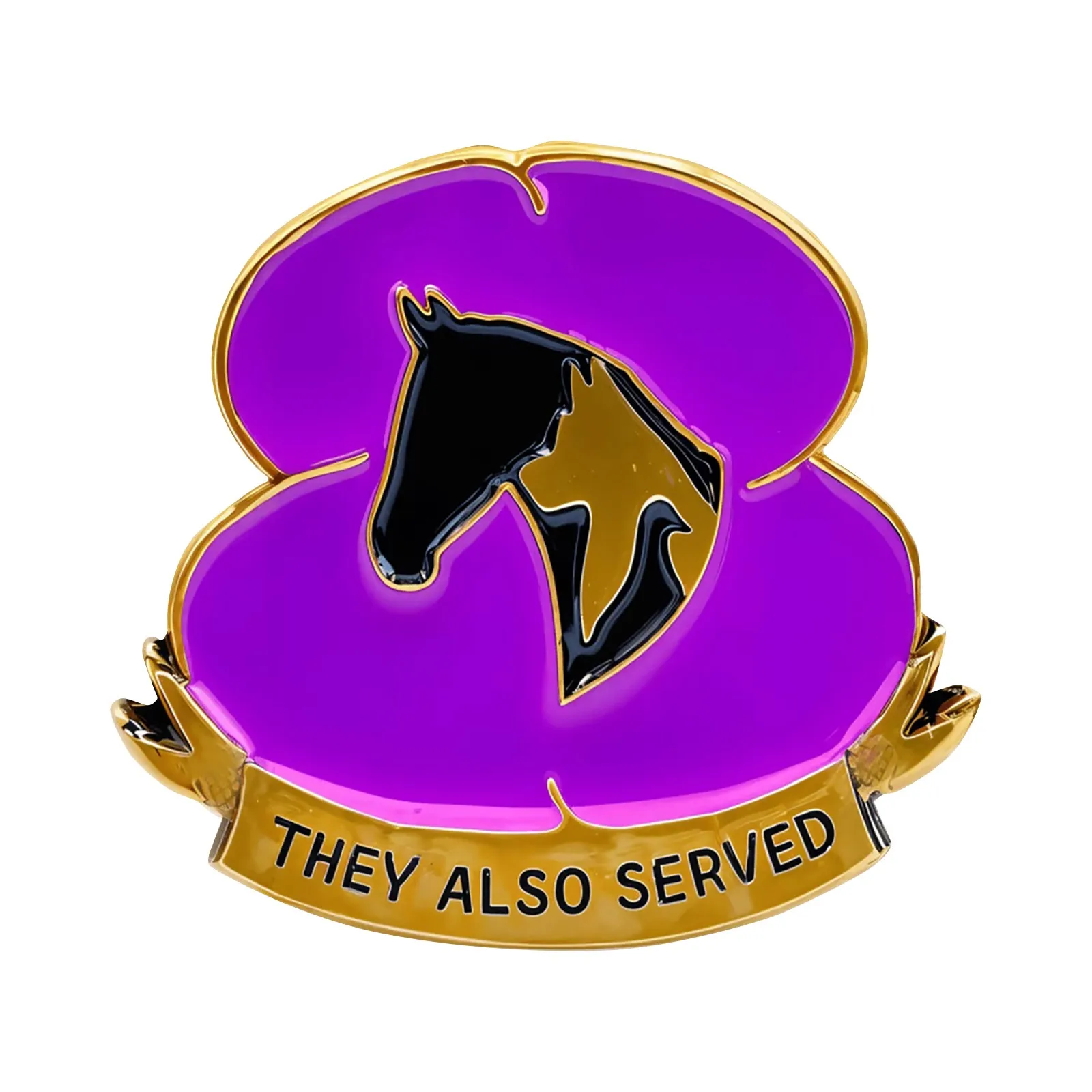 Limited Edition War Horse Purple Memorial Badge Unique Design Memorial Badge Brooch Pays Tribute To Animal Heroes Coraline