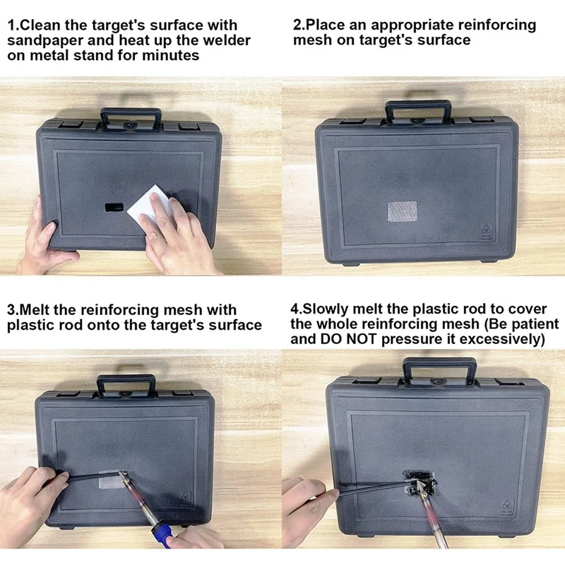 Plastic Welding Kit With Rod, Reinforced Mesh, Hot Iron Frame And Wire Brush, Suitable For Manual Surface Repair