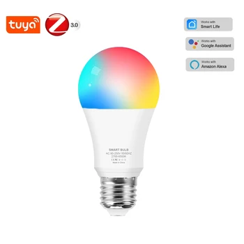 Tuya Zigbee E27 LED ampul RGB akıllı lamba akıllı ev otomasyon dekor aydınlatma Alexa için, Google ev