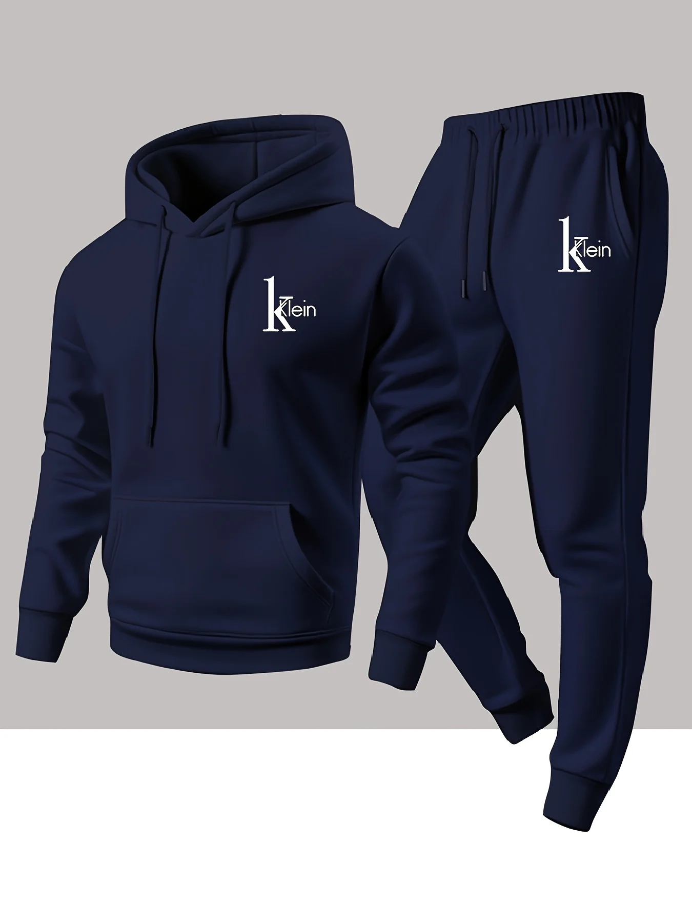 Men's two-piece set casual long-sleeved hooded sweatshirt and sports pants outfit suitable for winter and autumn Sports outfit view 5