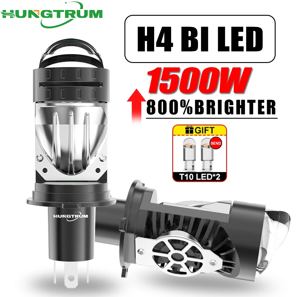 

H4 BI LED Auto Lamp 1500000LM 1500W Super Bright Plug And Play Car Motorcycle High Low Beam Dual Projector Headlight 6000k 12v