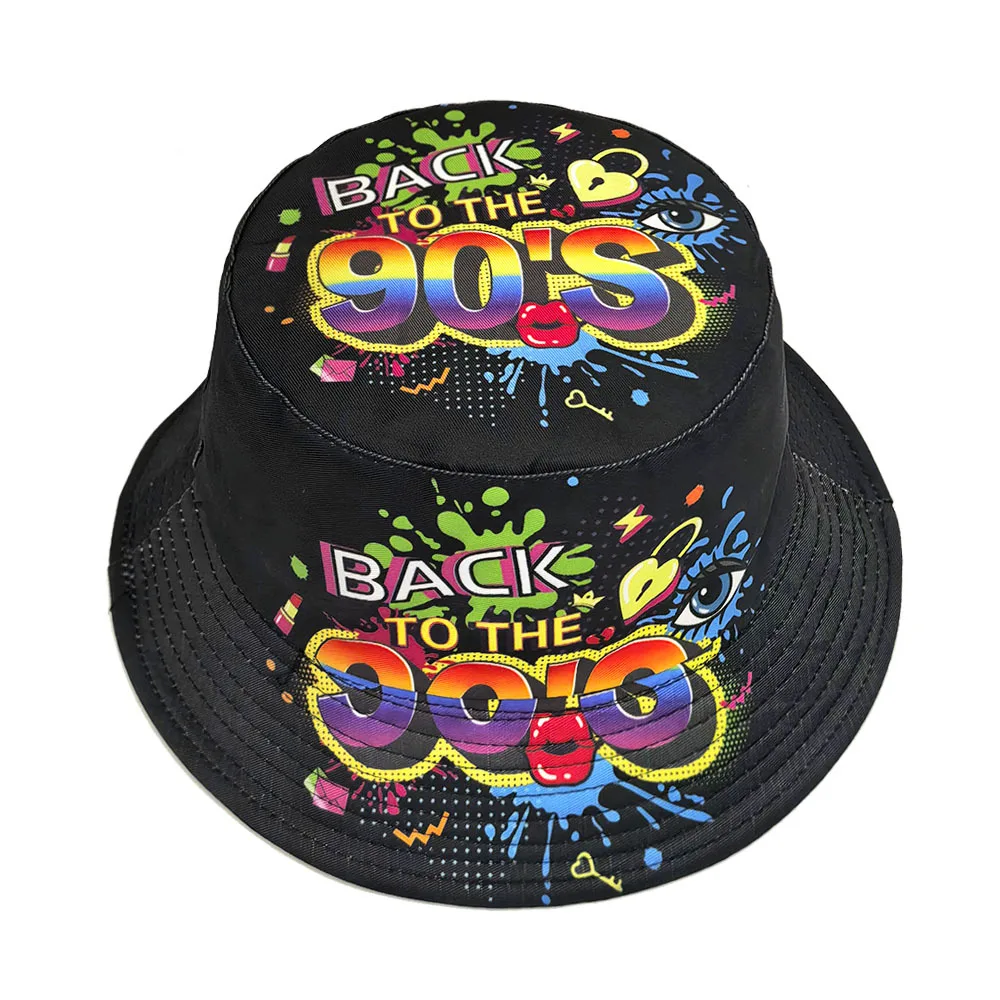 Back To The 90'S Classic Panama for Women Men Summer Sun Production Fisherman Hats Unisex Sunscreen Reversible Bucket Hat Hiphop
