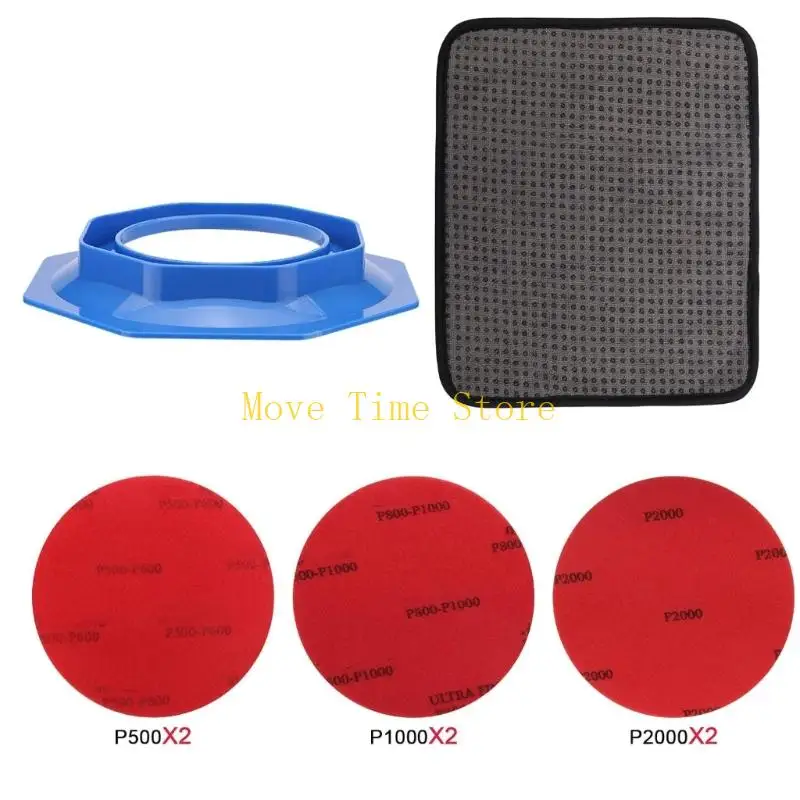 92ME Bowling Accessory Set with Abrasive Discs, Frame and Cloth for Bowlers
