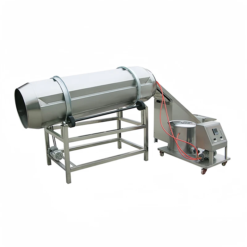 Single Drum Flavoring Machine Snack Seasoning Machine for Chips Nuts Popcorn Food Coating Equipment Customized