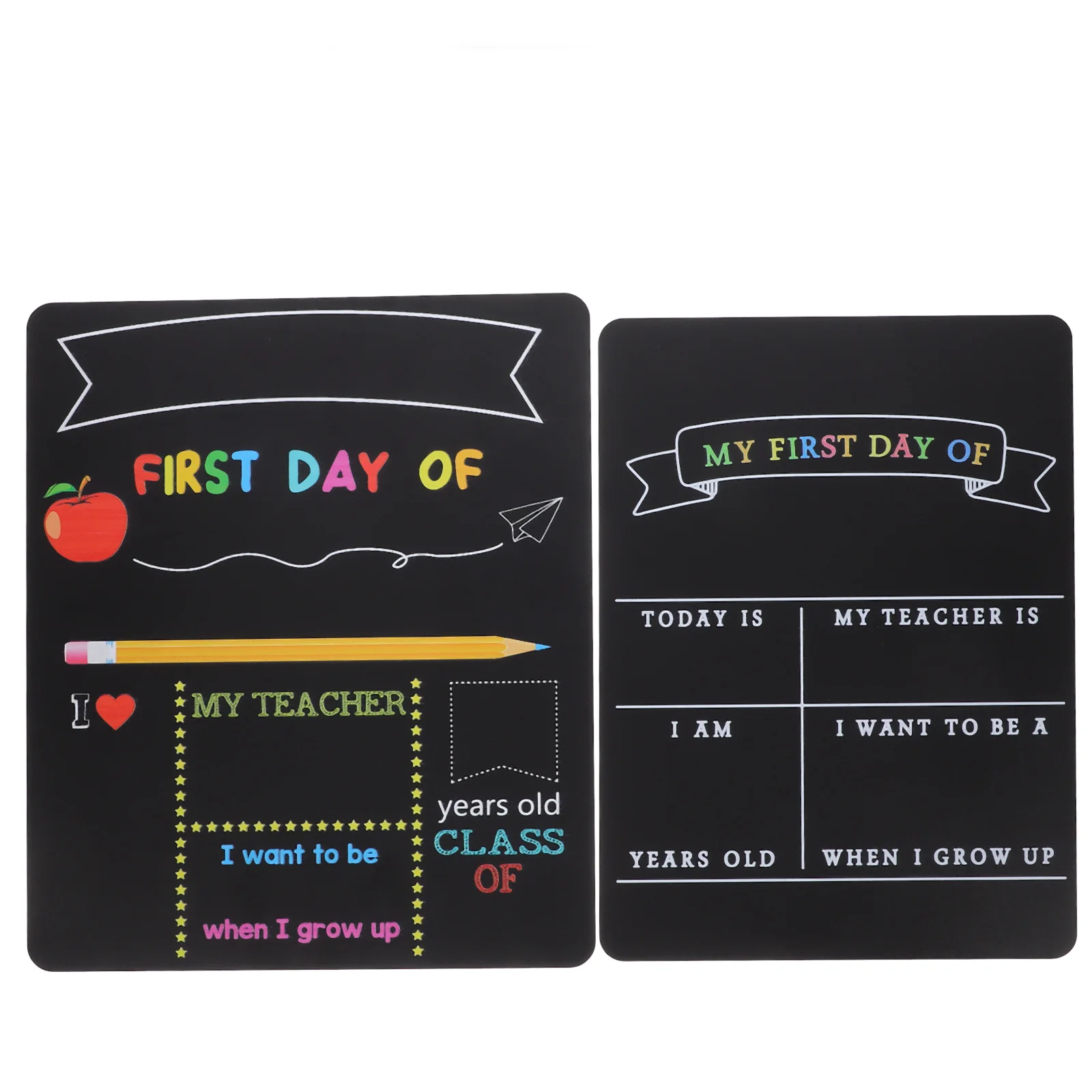 

2Pcs Double Sided Back to School Board Chalkboard Sign for Preschool Kindergarten Elementary Day School Essentials