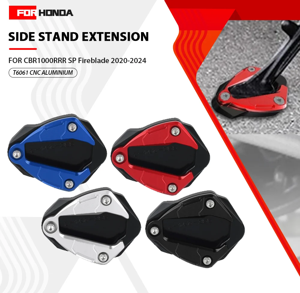 

Motorcycle Side Stand Enlarger Kickstand Enlarge Extension Pad For Honda CBR1000RR-R Fireblade SP 2020 2021 2022 2023 2024 2025