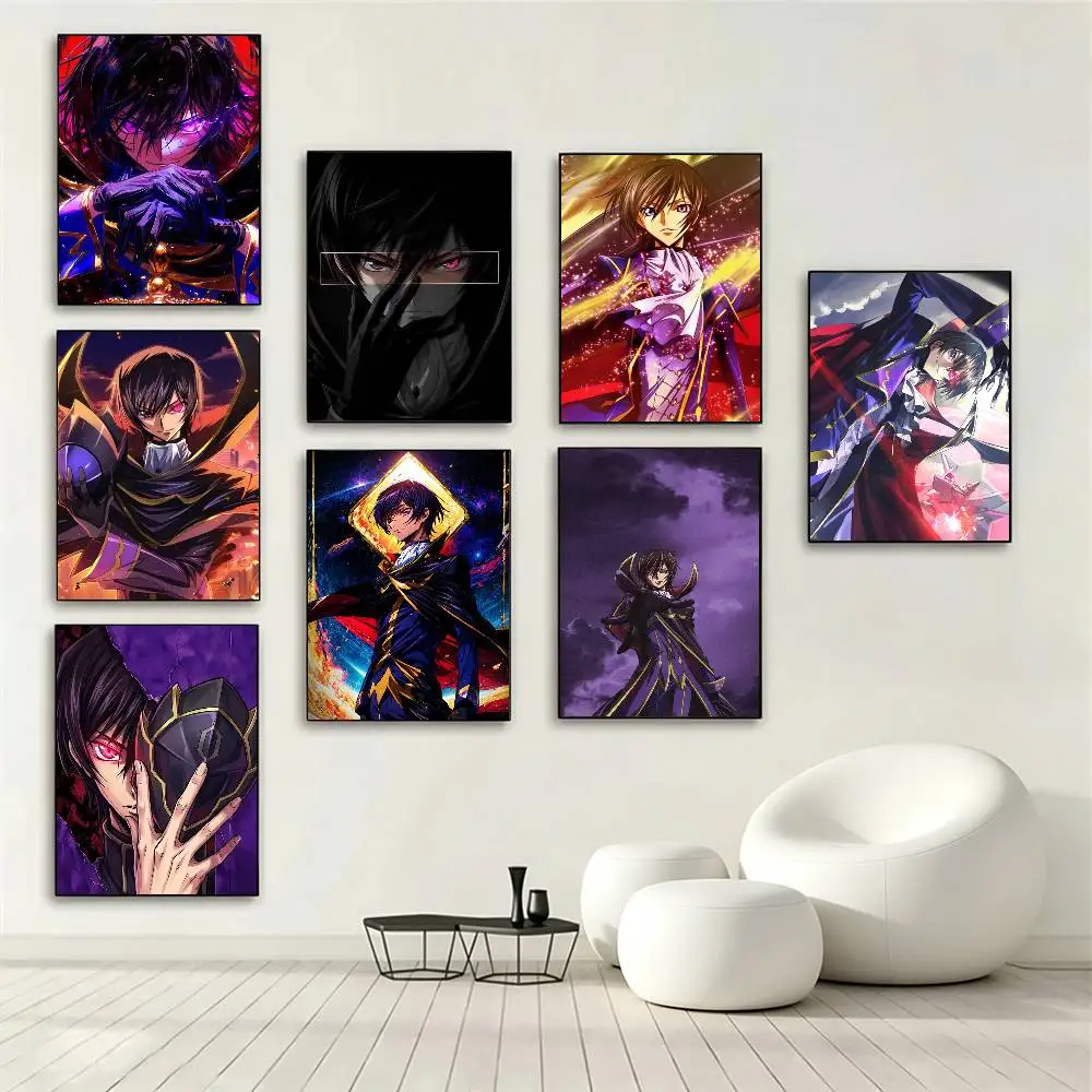 CODE GEASS Lelouch Rebellion Poster High Quality Dorm Living Room Aesthetic Wall Decoration Painting Stickers Gift