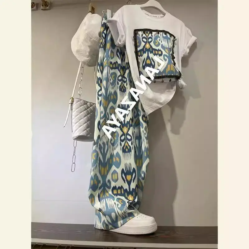 

Loose ort Sve Casual Pants Set for Men Summer Sle Slimming Anti-Aging Two-Piece Suit Big Size 300 Pou American High...