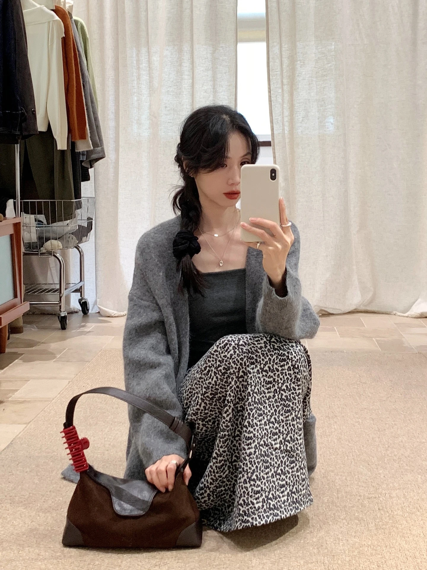 

Ay Вязаный открытый кардиган-свитер средней длины в Корейском стиле Lazy Faion, женское осеннее новое поступление, свободный крой, длинный свеч V...