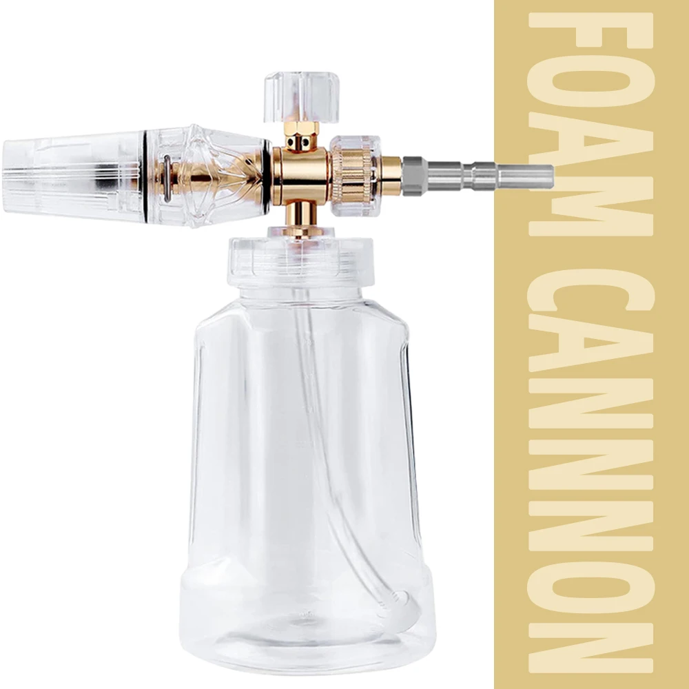 Fully Transparent Foam cannon 1L for High Pressure Washers with Quick connect Adapter Kits For Nilfisk Car Wash