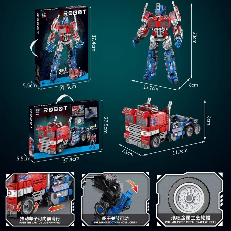 Autobots Decepticons Building Blocks Transformation Robot Children Educational Assembly Car King Kong Brick Assemble Toy Gift