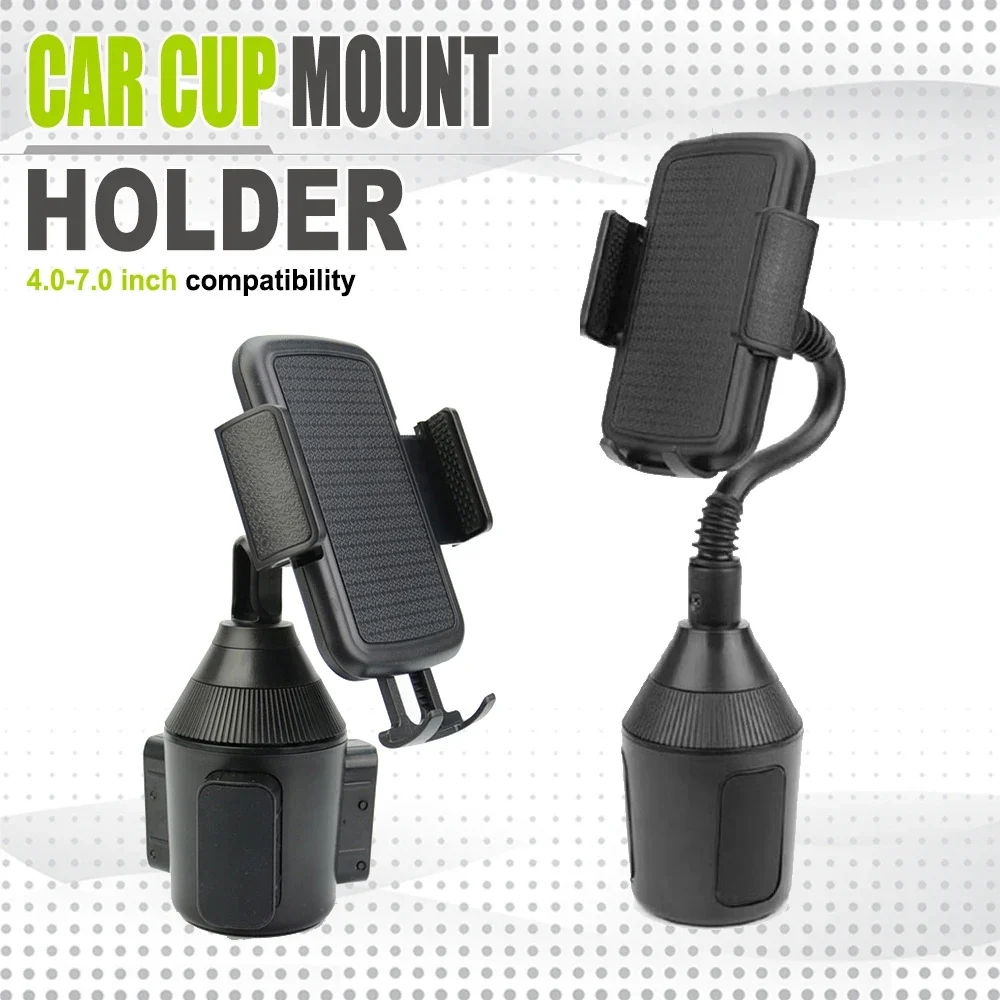 

Car Cup Mount Holder Phone Holder Adjustable Base Telescopic Clamp Arm Fit Thick Cases Big Phones 4.0-7.0 Inches