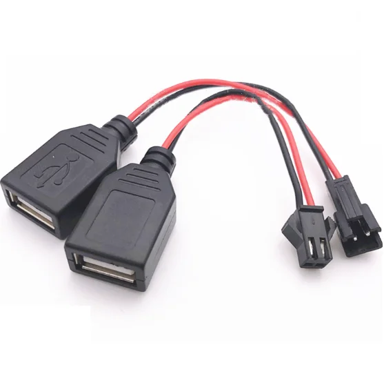 

10cm USB Female To SM2.54-2P Terminal Plug Wire Toy Remote Control Boat Car battery pack USB Charging Cable