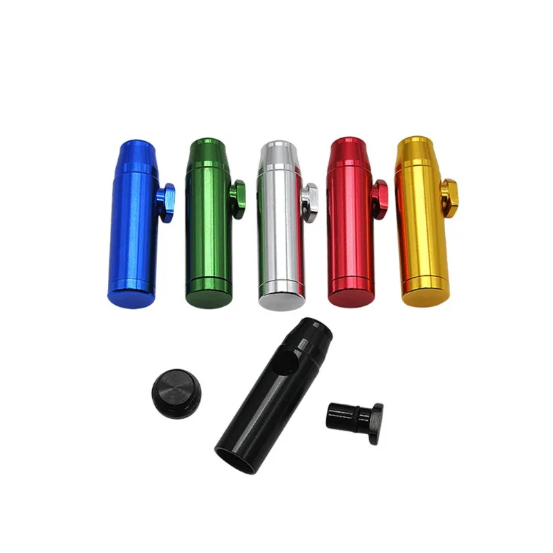 2PCS 4PCS Metal bullet shaped snuff bottle Portable Aluminum Alloy mini Snuff tube Washable Snuff pipe Cool Gadget for Men
