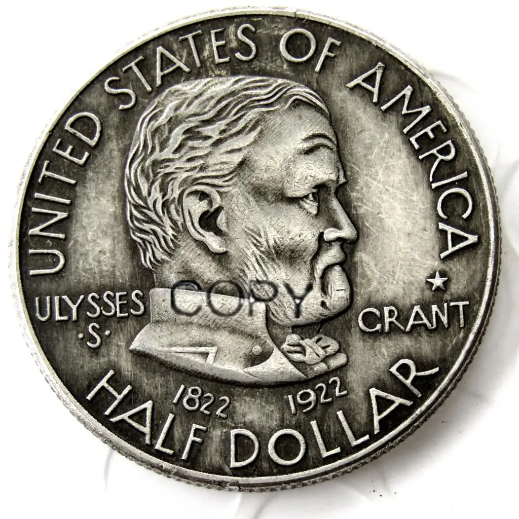 US 1922 Ulysses S. Grant HALF DOLLAR Silver Plated Copy Coin