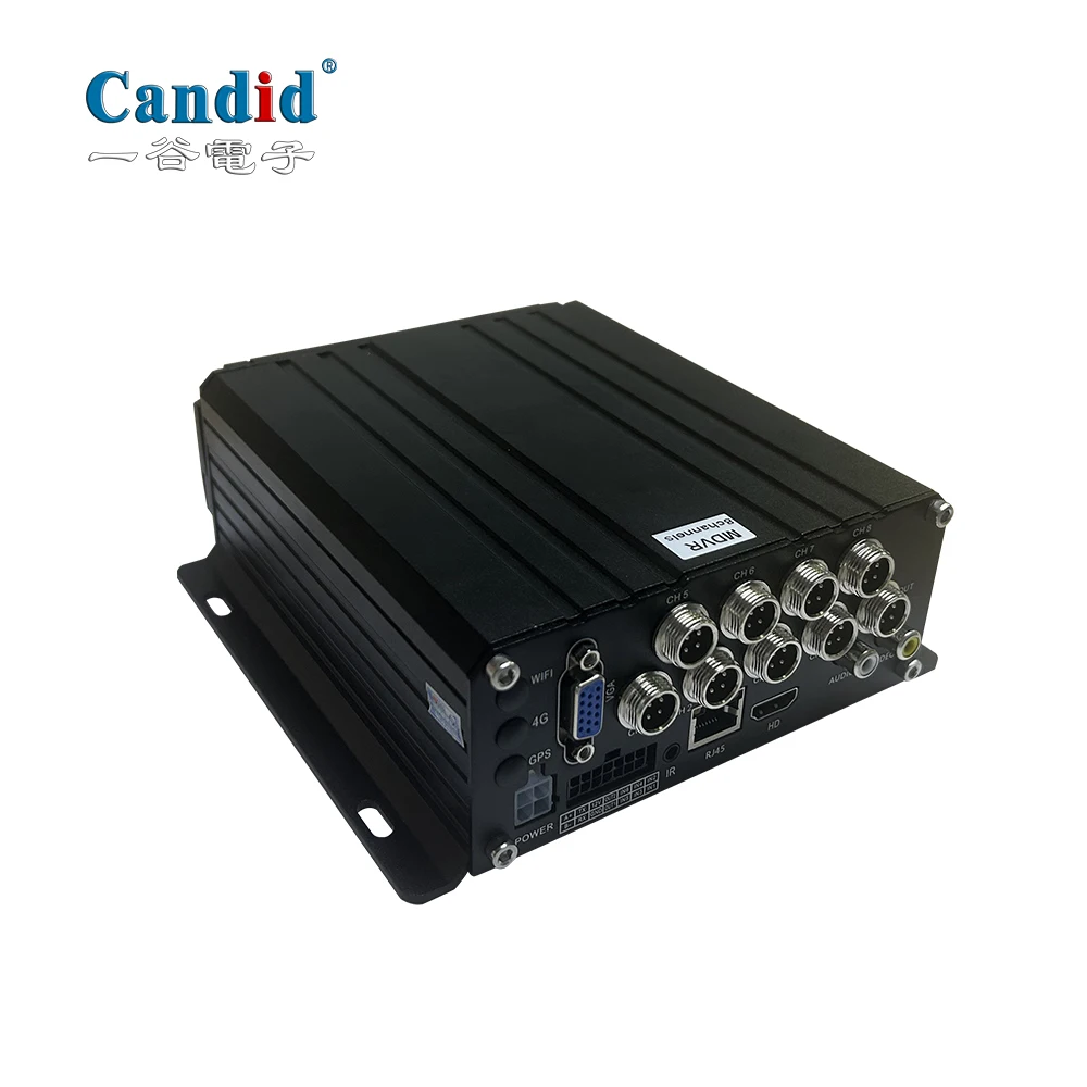 MS8 Channel AHD Mini MDR Dash Cam 1080P Resolução Tipo de tela TN Armazenamento de cartão SD USB duplo 18 meses para caminhão caixa preta Preto B