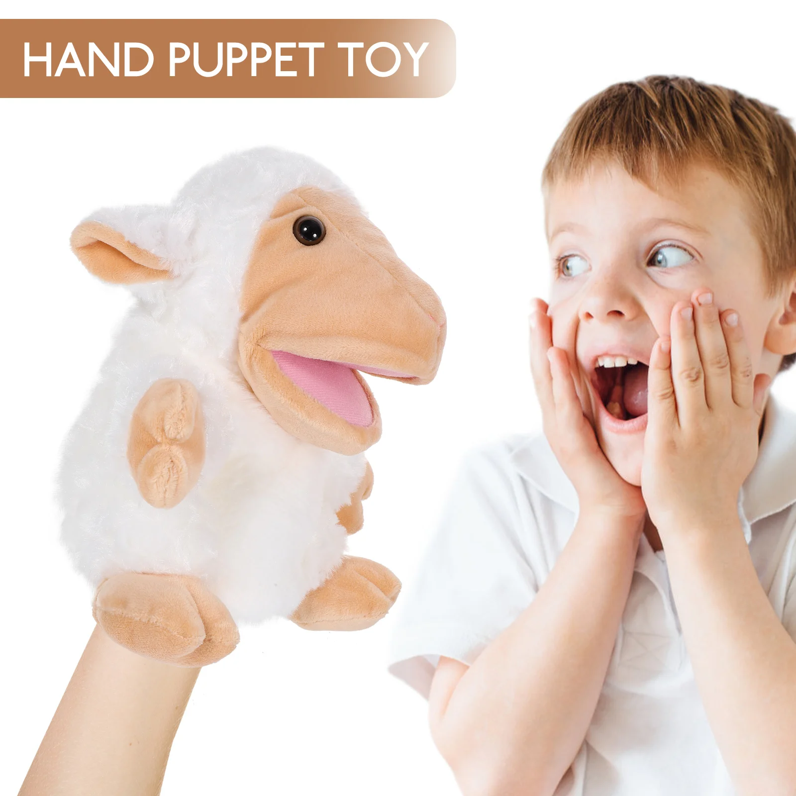 Neue Tier Schafe Handpuppe Ziege Plüsch Spielzeug Baby Pädagogisches Handpuppen Cartoon Pretend Erzählen Geschichte Spielzeug für Kinder