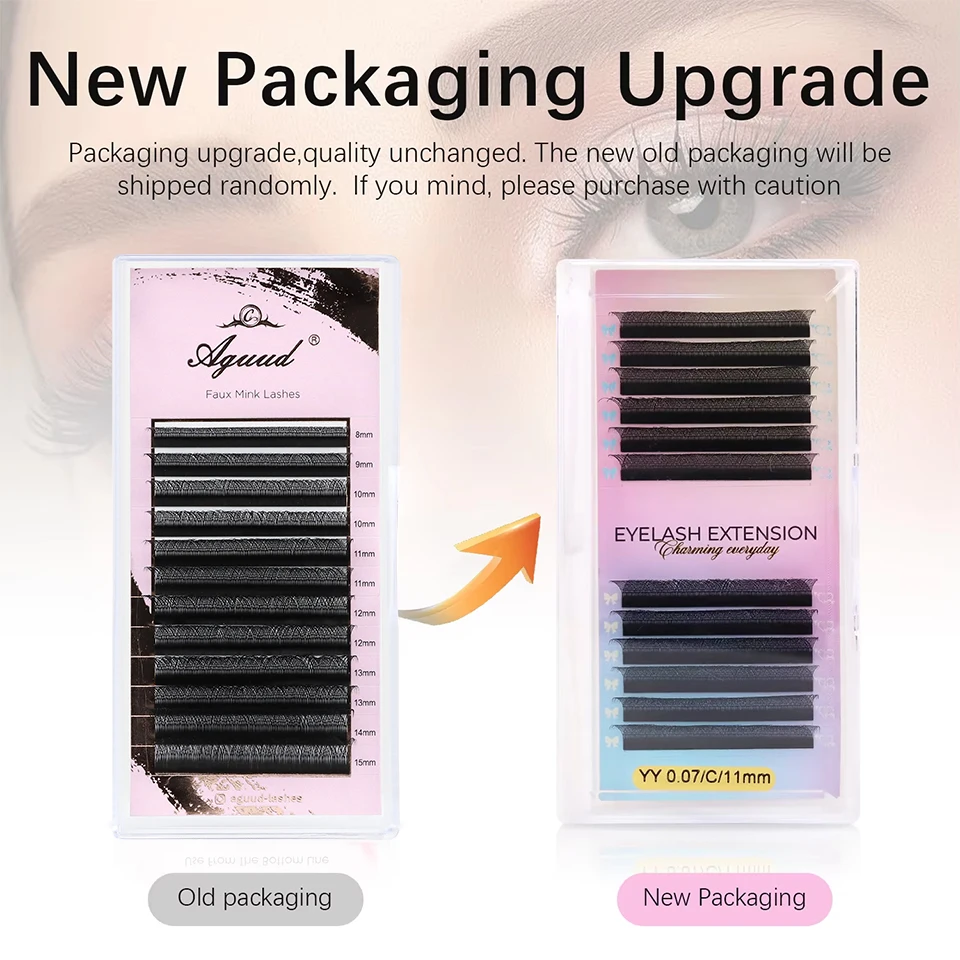 Extensiones de pestañas AGUUD YY ultrafinas 2D Y pestañas prefabricadas volumen ruso malla entrecruzada pestañas individuales punta única 2D Y